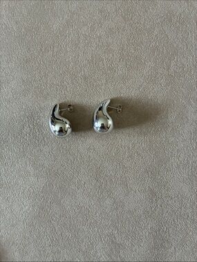 Silver Teardrop Stud Earrings